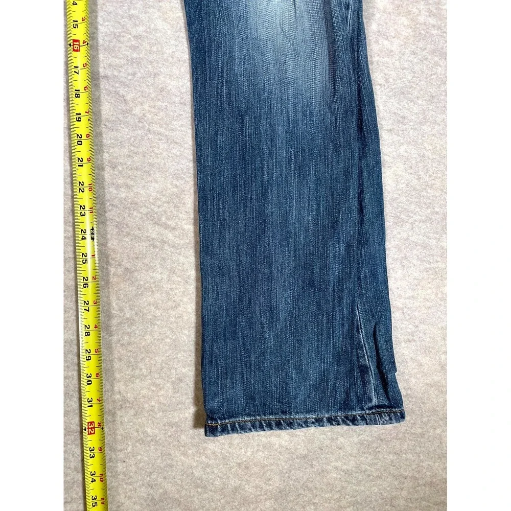 Levis 501 Original Fit‎ Jeans Mens 36x34 Blue Whisker Denim Cotton Logo Mid Rise